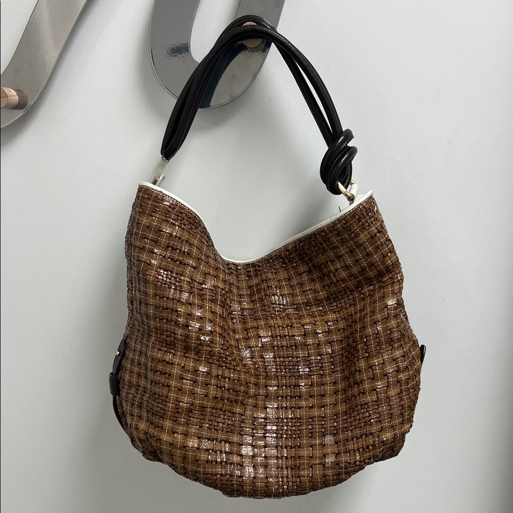 Escada Woven Leather Shoulder Bag